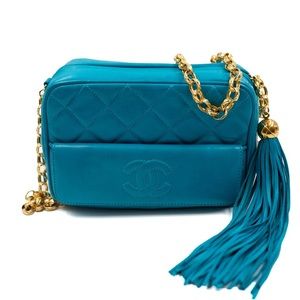 Chanel Camera Turquoise leather bag handbag
